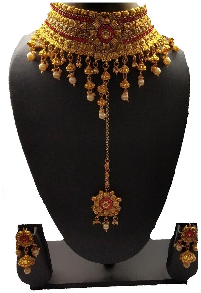 

Penny Jewels Alloy Wedding Style Gold Plated Necklace Jewellery For Women Girls