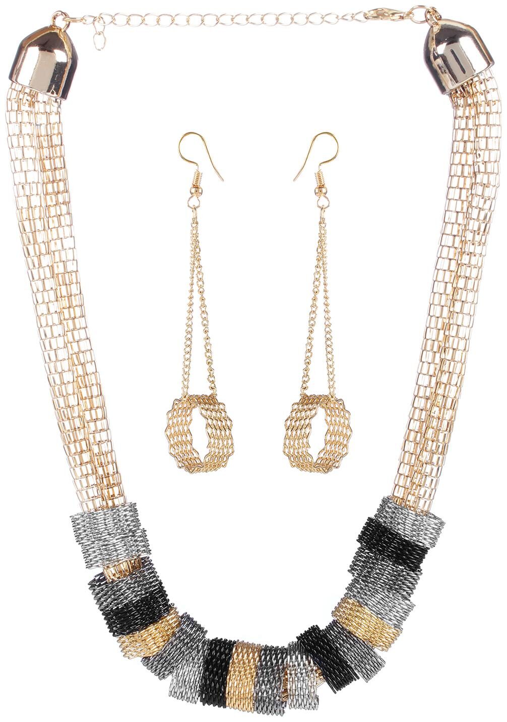 

Penny Jewels Alloy Party Wear Fancy Unique Necklace Set Earring For Women Girls