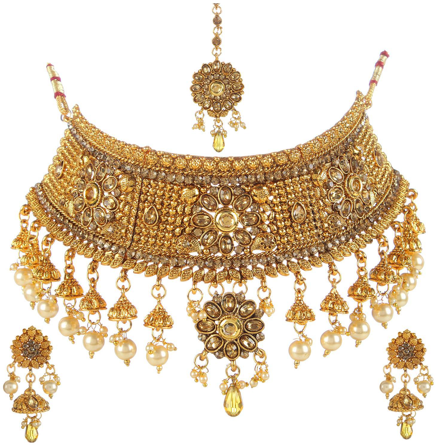 

Penny Jewels Alloy Gold Plated Unique Bridal Jewellery Set