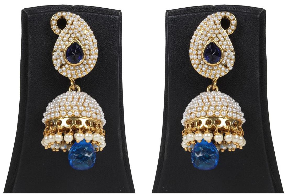 

Penny Jewels Alloy Party Wear Latest Luxurious Stylish Jhumki Earring Set For Women Girls