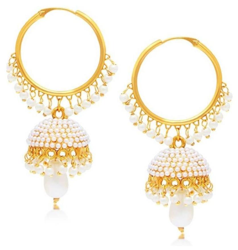 

Penny Jewels Designer Gold Plated Pearl Jhumki Earring Set