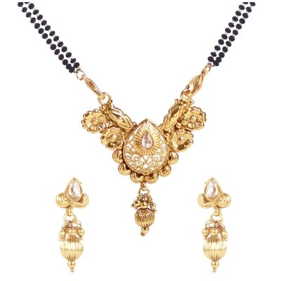 

Penny Jewels American Diamond Gold Plated Mangalsutra Set For Women