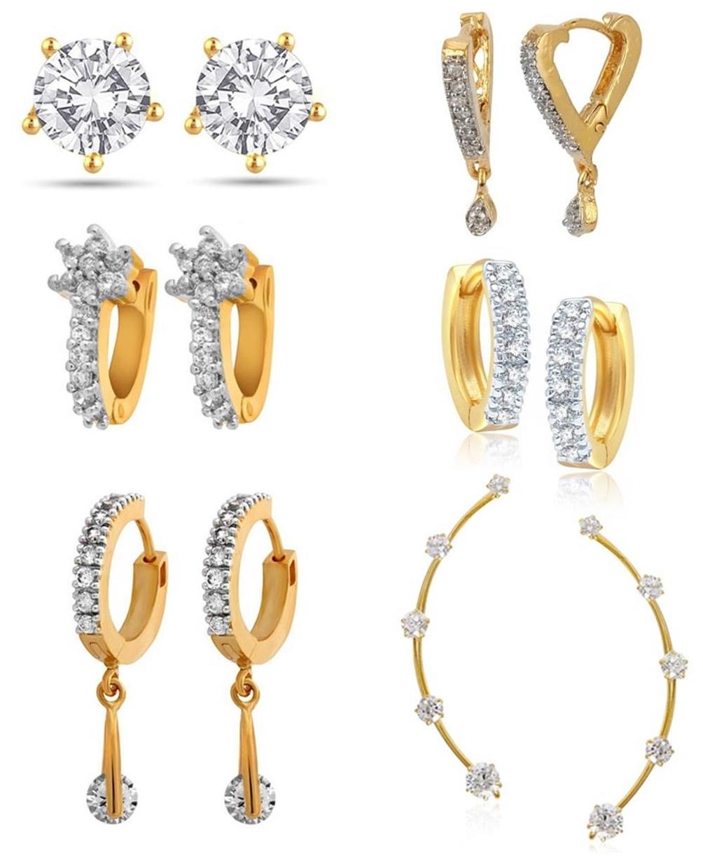 

Penny Jewels Golden Alloy Earrings Pack Of 6