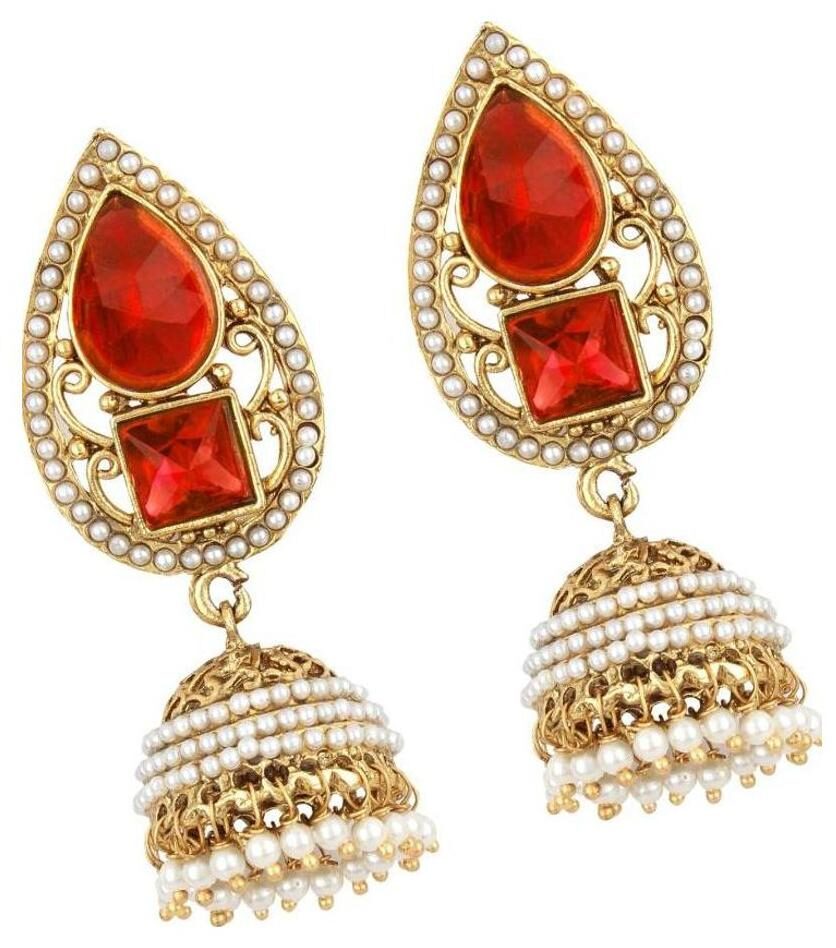 

Penny Jewels Alloy Party Wear Wedding Latest Designer Fancy Jhumki Earring Set For Women Girls
