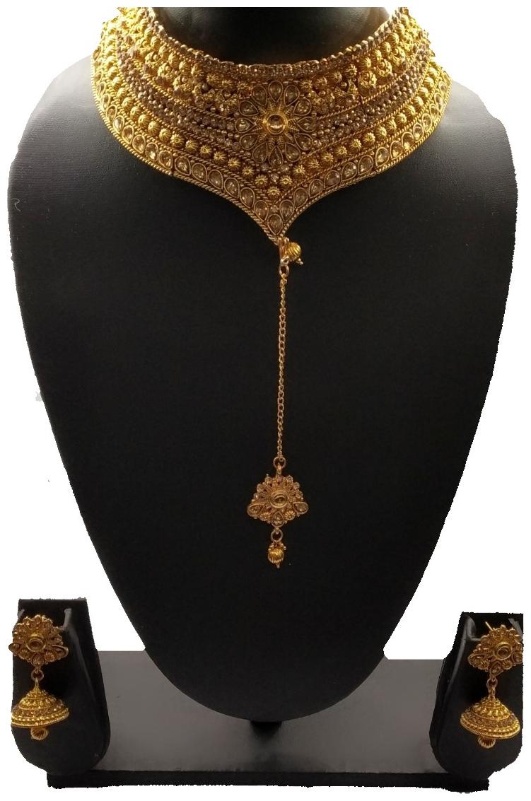 

Penny Jewels Alloy Wedding Style Gold Plated Necklace Jewellery For Women Girls