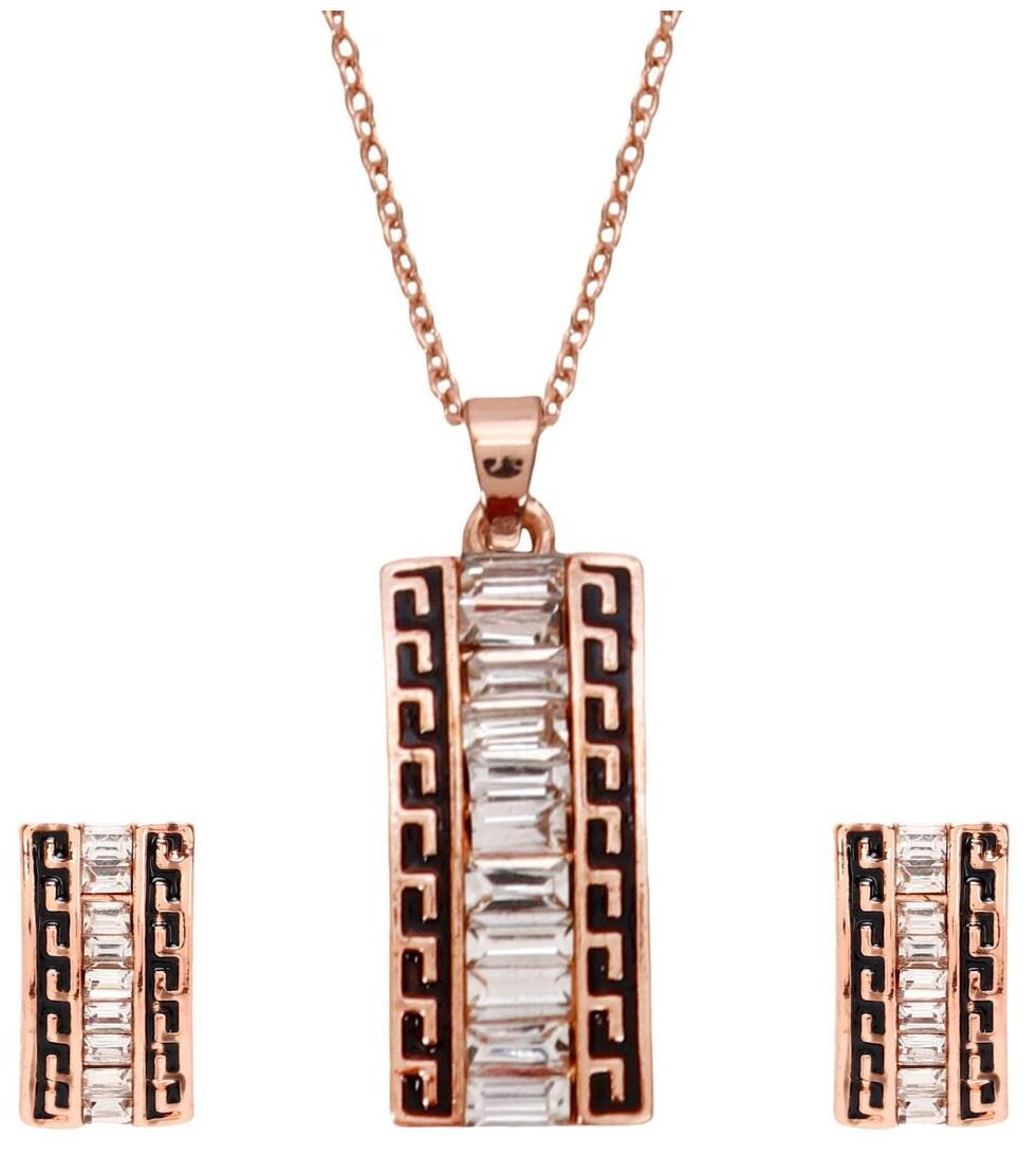 

Penny Jewels Alloy Party Wear Fashionable Stylish Simple Pendant Set With Earring For Women Girls