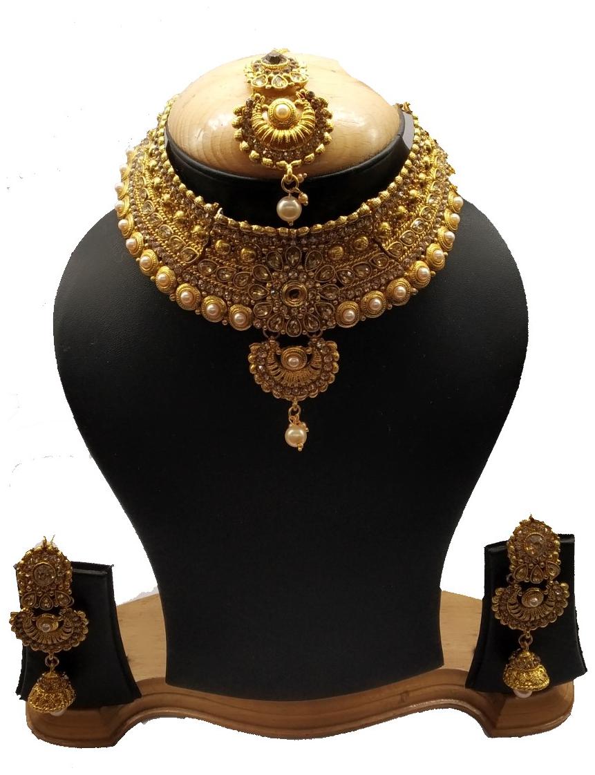 

Penny Jewels Alloy Wedding Style Gold Plated Necklace Jewellery For Women Girls