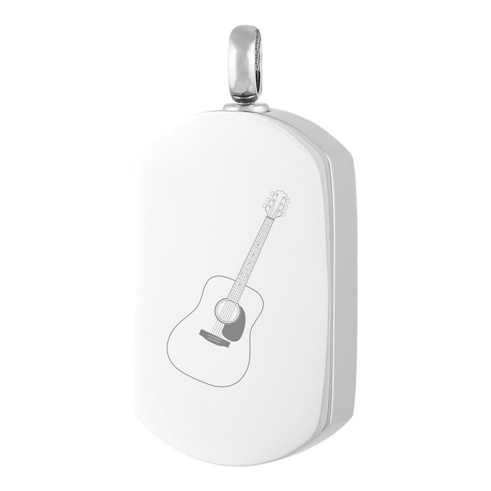 

Perfect Memorials Acoustic Guitar Dog Tag Stainless Steel Cremation Jewelry