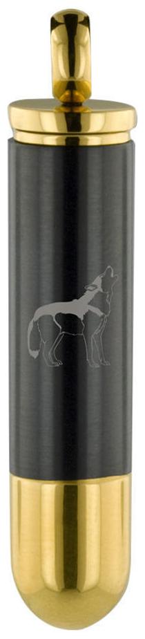 

Perfect Memorials Wolf Gunmetal Bullet Stainless Steel Cremation Jewelry