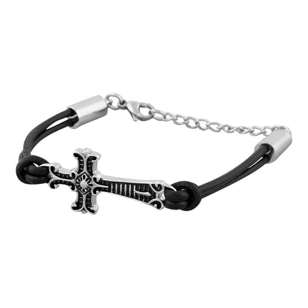 

Perfect Memorials Kirche Cross Stainless Steel Charm Bracelet 81 2 Long