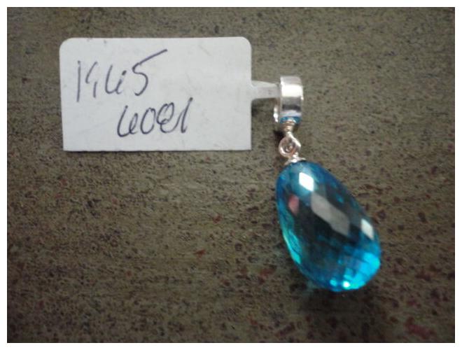 

PERSONA EUROPEAN BLUE CUT CRYSTAL DANGLE TEAR DROP CHARM BEAD S S