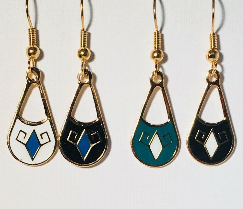 

PETITE LANAI EARRINGS Dangle (drop) Stefano enamel CUTE many colors Gold Plate