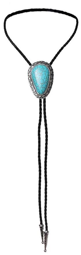 Phenovo Heart Turquoise Bolo Tie Western United States Cowboy Style Necktie Bola Tie