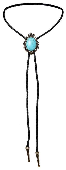 Phenovo Oval Turquoise Crown Bolo Tie Korean Style Shirt Necktie Necklace Bola Tie
