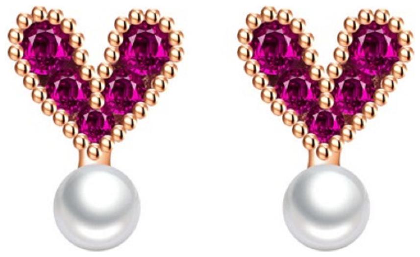 

pink girl earrings simple love earrings