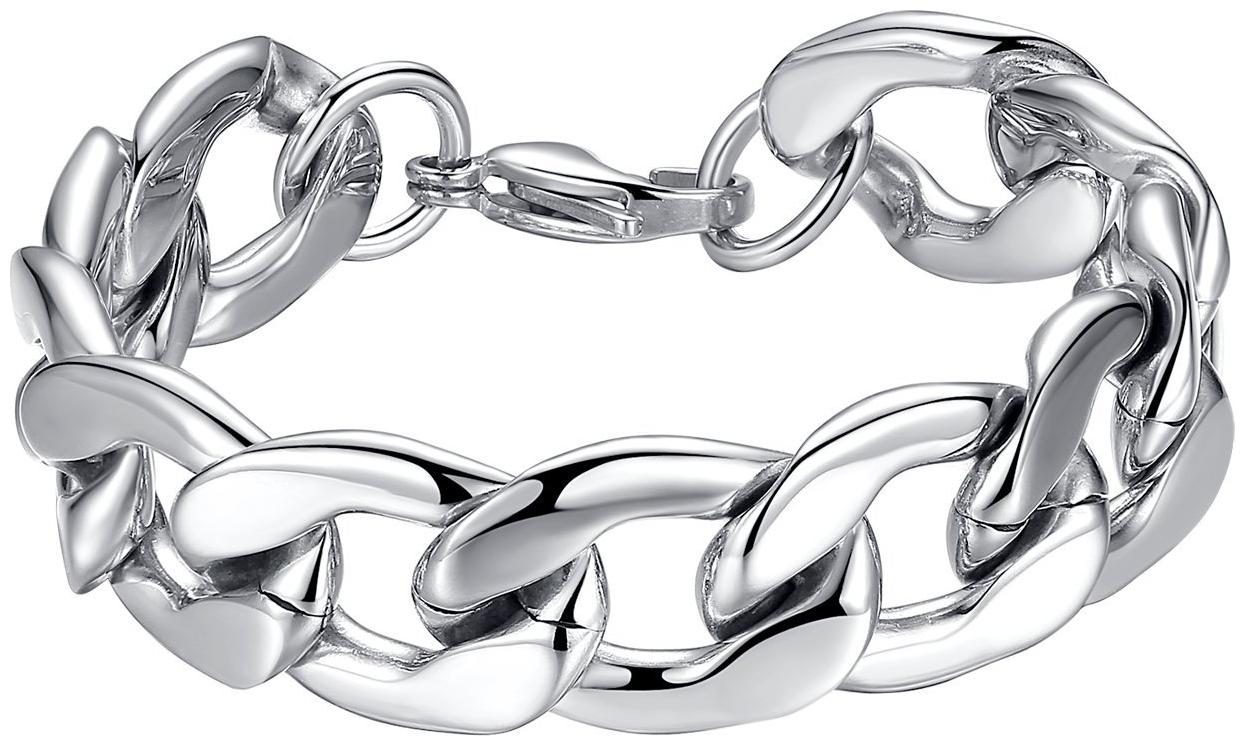 

Platinum Plated Silver Bracelet for Men and Boys Curb Chain Bracelet for Men Fashion 7 8 inch