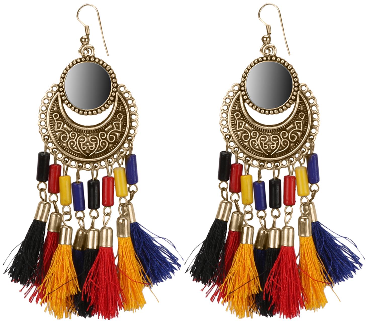 

Poksi Alloy Metal Tassel Earring (Gold)
