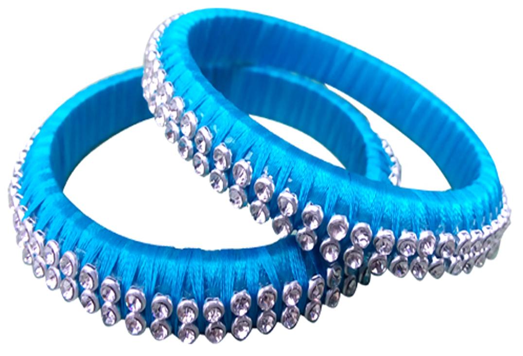 

Pridetrend Blue Bangles Set Of 2