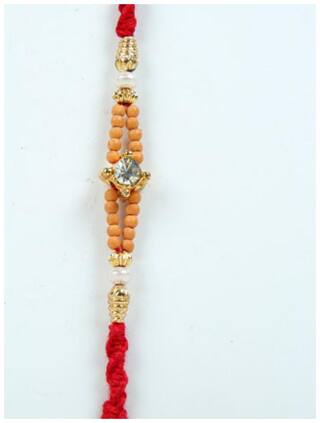 Purvani COMBO  1 Rakhi / Rakhi for Brother with Rakhi Card & Roli Chawal