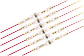 Purvani COMBO  6 Rakhi / Rakhi for Brother with Rakhi Card & Roli Chawal
