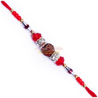 Purvani COMBO  1 Rakhi / Rakhi for Brother with Rakhi Card & Roli Chawal