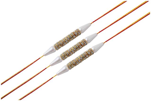 Purvani COMBO  3 Rakhi / Rakhi for Brother with Rakhi Card & Roli Chawal