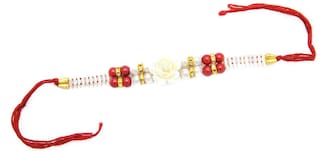 Purvani COMBO  1 Rakhi / Rakhi for Brother with Rakhi Card & Roli Chawal