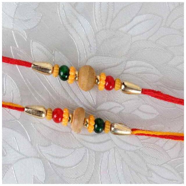 Purvani COMBO  2 Rakhi / Rakhi for Brother with Rakhi Card & Roli Chawal
