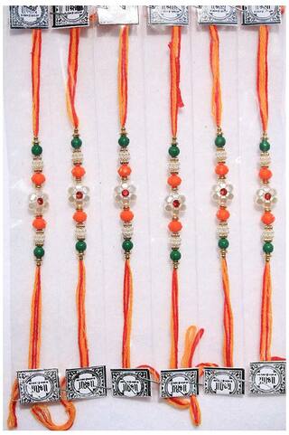 Purvani COMBO  6 Rakhi / Rakhi for Brother with Rakhi Card & Roli Chawal