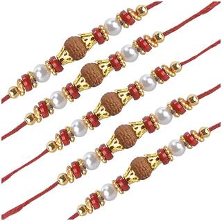 Purvani pack of 5 Scented Rakhi with Roli Chawal & Rakhi Card