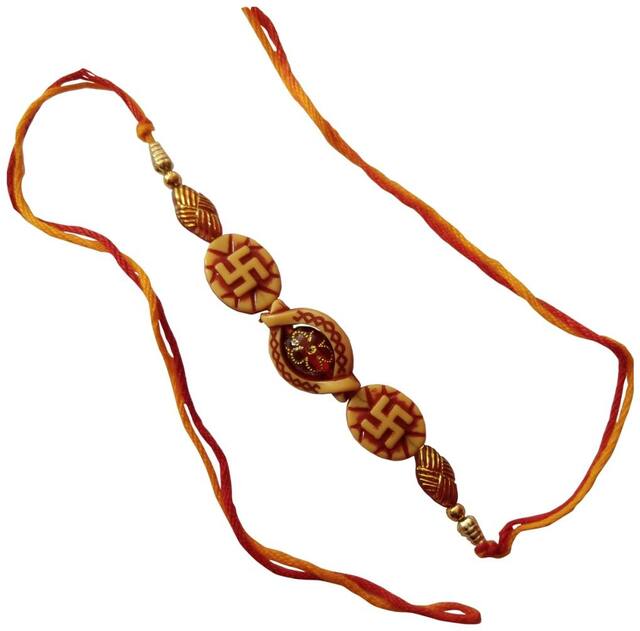 Purvani Rakshabandhan Exclusive Rakhi -(Pack of 1) with Rakhi Card, Roli Chawal