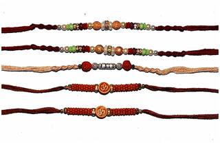 Purvani Rakshabandhan Special Rakhi Combo (Set of 5) with Roli Chawal & Rakhi Card