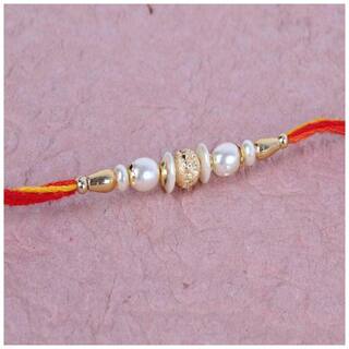 Purvani Rakshabandhan Special Rakhi Combo - Traditional Rakhi set of 1 with Rakhi Card, Roli Chawal