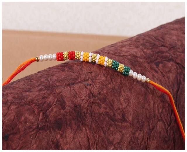 Purvani Rakshabandhan Exclusive Rakhi -(Pack of 1) with Rakhi Card, Roli Chawal