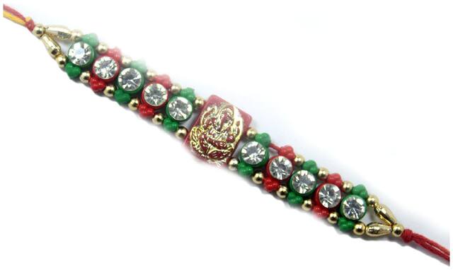 Purvani Rakshabandhan Exclusive Rakhi -(Pack of 1) with Rakhi Card, Roli Chawal