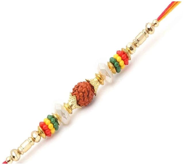 Purvani Rakshabandhan Exclusive Rakhi -(Pack of 1) with Rakhi Card, Roli Chawal