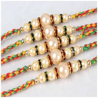 Purvani Rakshabandhan Special Rakhi Combo (Set of 5) with Roli Chawal & Rakhi Card