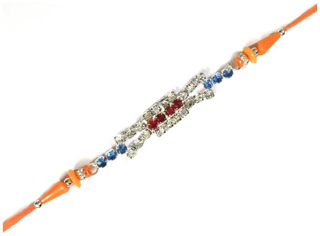 Purvani Rakshabandhan Exclusive Rakhi -(Pack of 1) with Rakhi Card, Roli Chawal