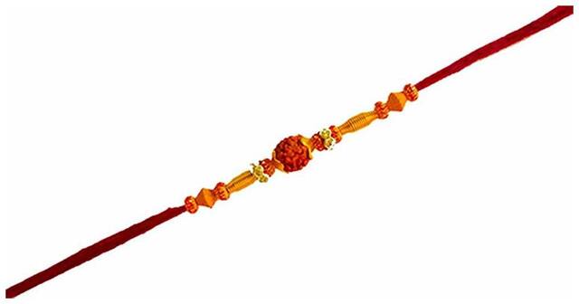Purvani Rakshabandhan Exclusive Rakhi -(Pack of 1) with Rakhi Card, Roli Chawal
