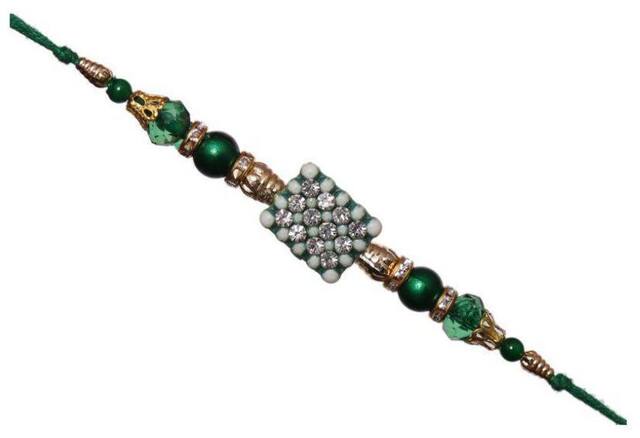 Purvani Rakshabandhan Special Rakhi Combo - Traditional Rakhi set of 1 with Rakhi Card, Roli Chawal