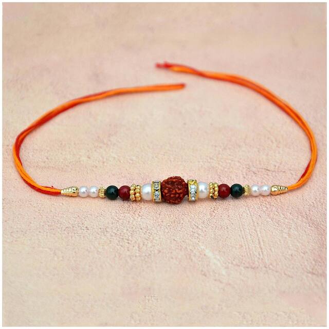 Purvani Rakshabandhan Exclusive Rakhi -(Pack of 1) with Rakhi Card, Roli Chawal