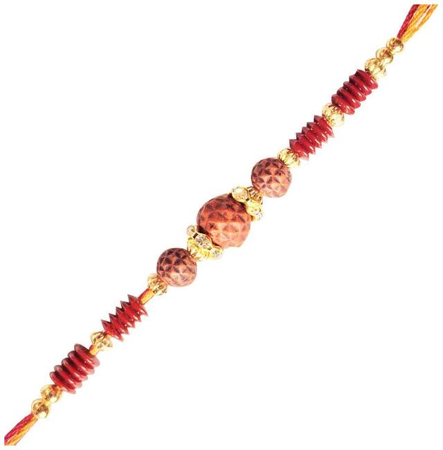 Purvani Rakshabandhan Exclusive Rakhi -(Pack of 1) with Rakhi Card, Roli Chawal