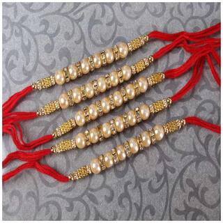 Purvani Rakshabandhan Special Rakhi Combo (Set of 5) with Roli Chawal & Rakhi Card