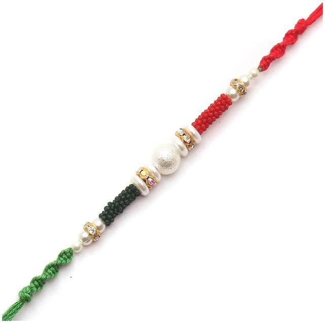 Purvani Set of 1 Rakhi / Rakhi for Brother with Rakhi Card & Roli Chawal