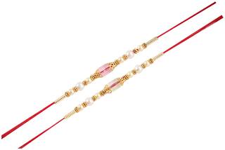 Purvani Set of 2 Rakhi / Rakhi for Brother with Rakhi Card & Roli Chawal