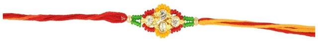 Purvani Set of 1 Rakhi / Rakhi for Brother with Rakhi Card & Roli Chawal