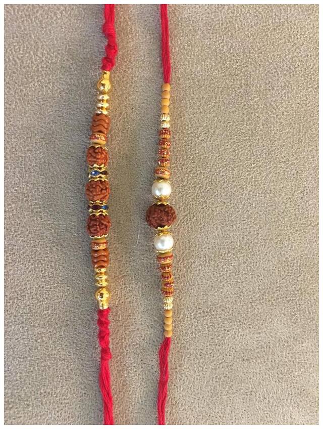 Purvani Set of 2 Rakhi / Rakhi for Bhabhi with  Roli Chawal