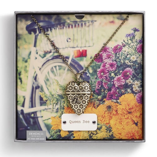 

Story Heart Pendant with Compartment by Demdaco - QUEEN BEE - DM-SH-060