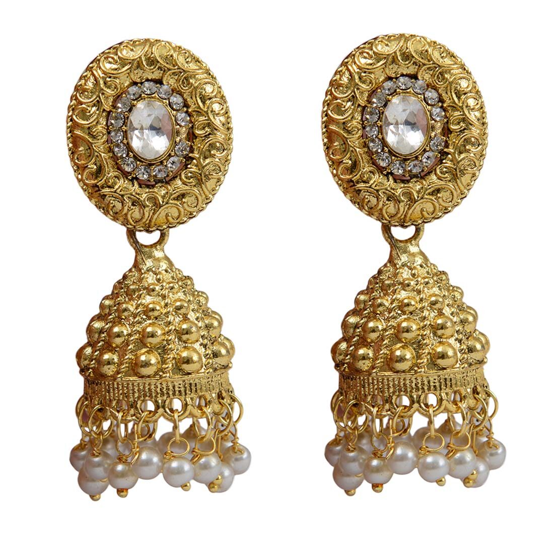 

RABIA TAJ PEARL ARTS Traditional Jhumki Earrings