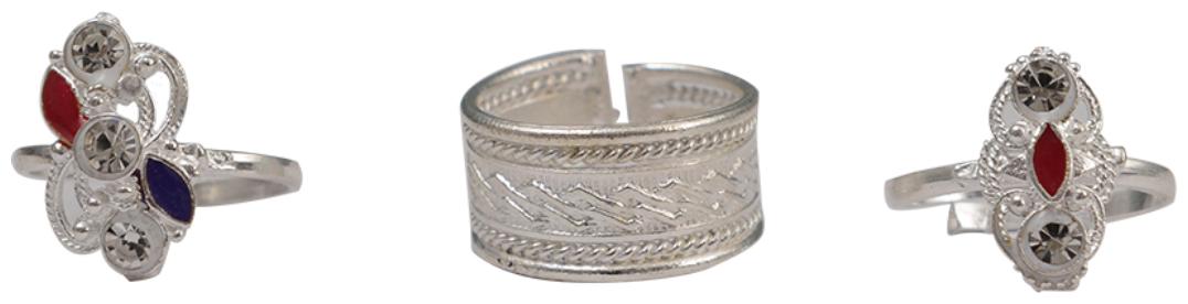 

Rabia Taj Pearl Traditional 3 pairs Toe rings
